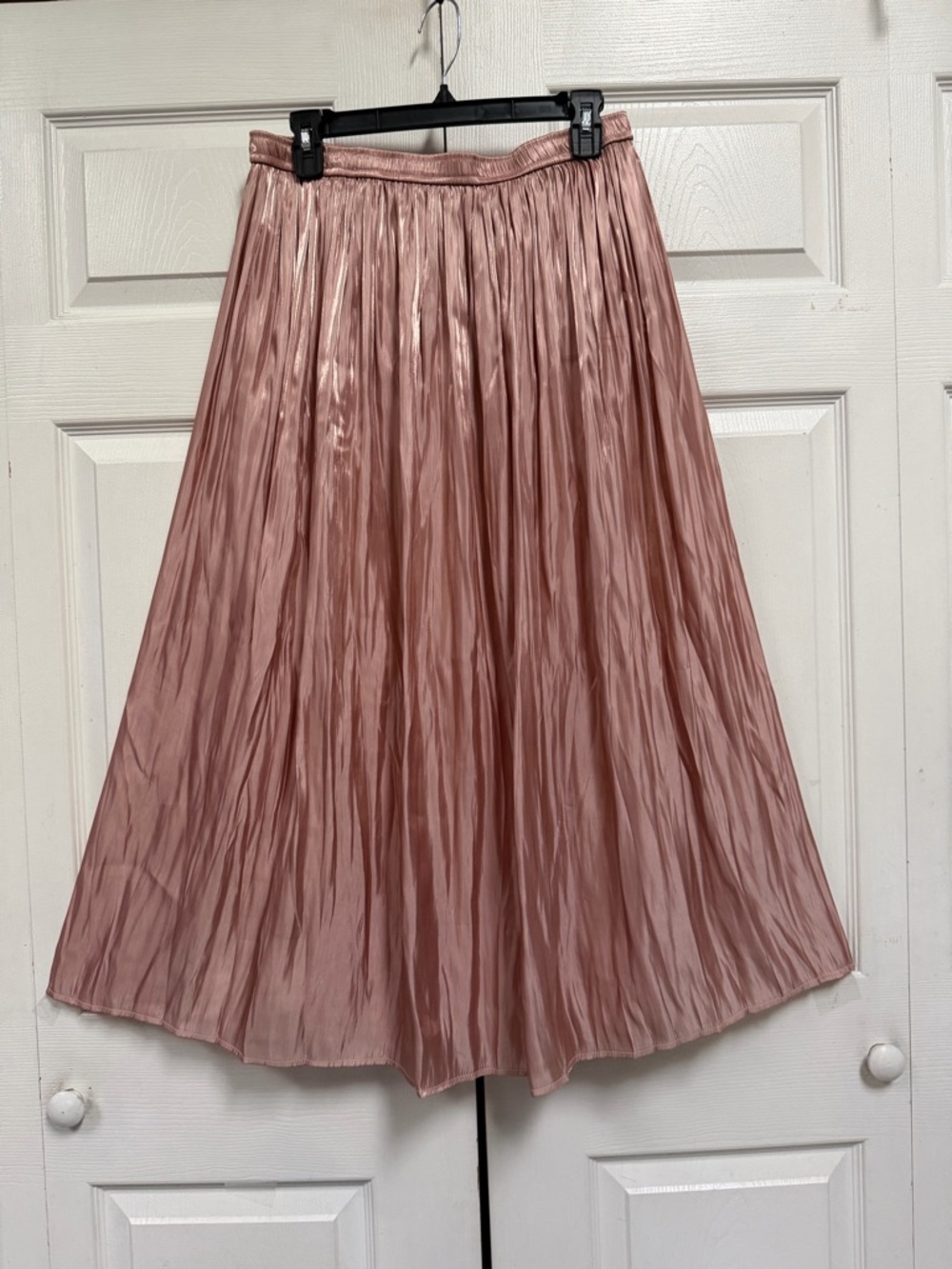 Allie Rose Pink Shimmer Midi Skirt in Dusty Rose Women’s Size Large